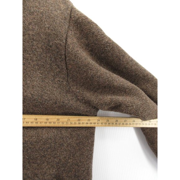 LL Bean Sweater Large Lambs Wool Cardigan Sherpa Fleece Lined Chunky - Picture 5 of 10